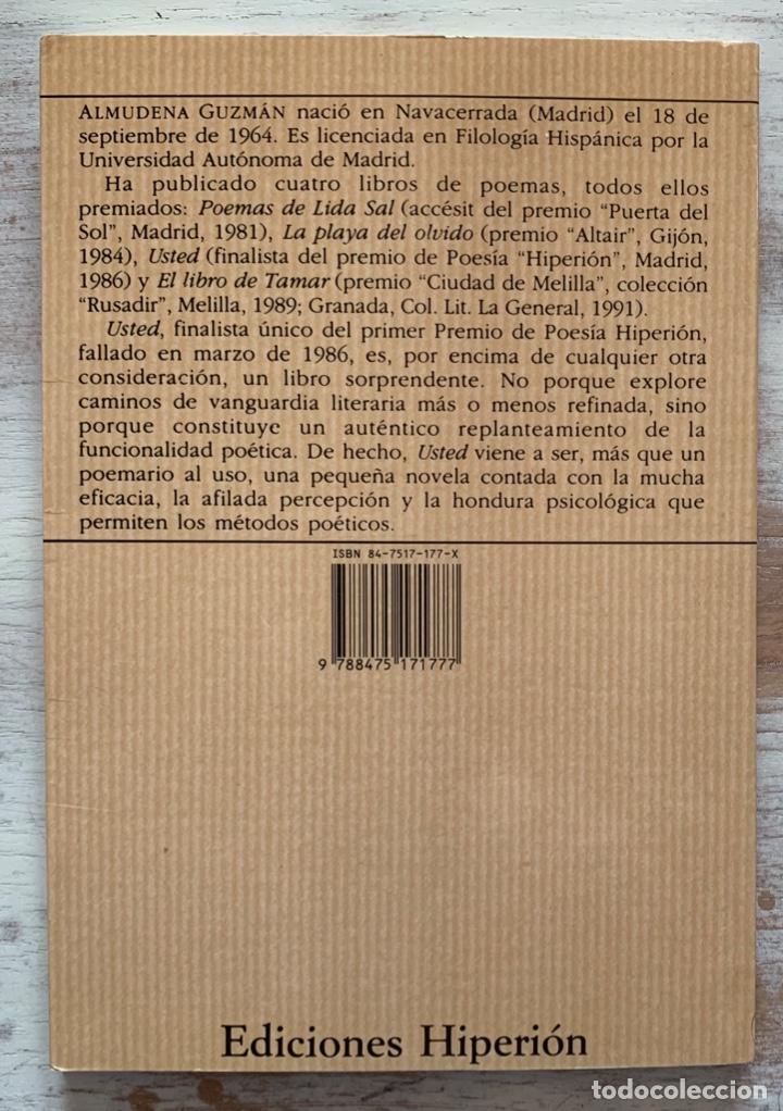 Libros de segunda mano: USTED, de Almudena Guzm&aacute;n. Con dedicatoria aut&oacute;grafa de la autora. - Foto 2