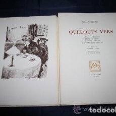 Libros de segunda mano: QUELQUES VERS. PAUL VERLAINE. EDIT. TORN BARCELONA 1947 EJEMPLAR Nº13 POESIAS. Lote 246376345