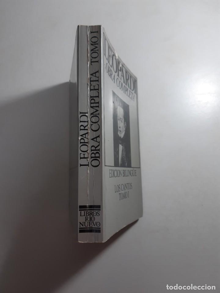 Libros de segunda mano: Leopardi obra completa Biling&uuml;e Los cantos tomo I - Foto 4