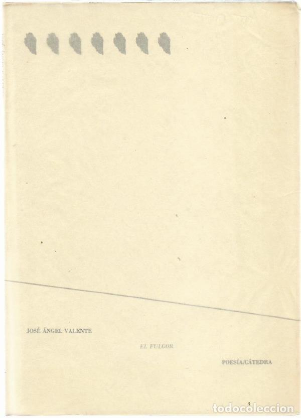JOSÉ ÁNGEL VALENTE : EL FULGOR. (EDS. CÁTEDRA, POESÍA, 1ª EDICIÓN, 1984) (Libros de Segunda Mano (posteriores a 1936) - Literatura - Poesía)