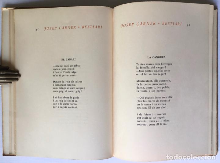 Libros de segunda mano: BESTIARI. - CARNER, Josep. - Foto 3