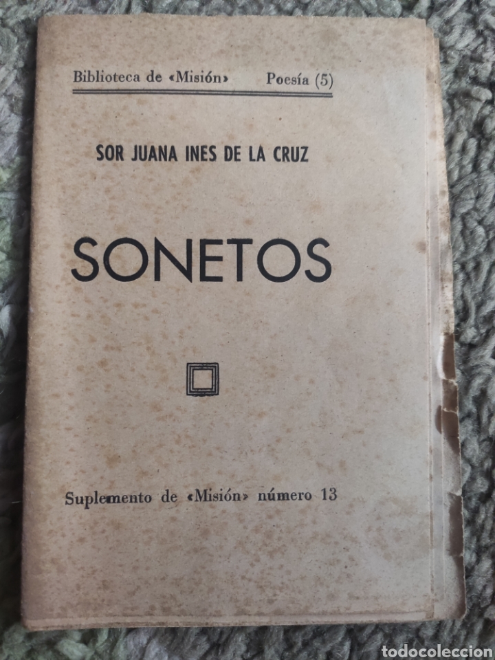 Libros de segunda mano: Sonetos. Sor Juana In&eacute;s de la Cruz. Biblioteca de Misi&oacute;n Suplemento 13. ASM