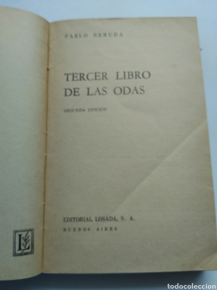 Libros de segunda mano: TERCER LIBRO DE LAS ODAS/PABLO NERUDA - Foto 3