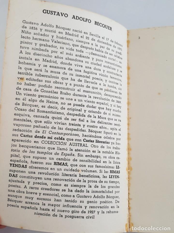 Libros de segunda mano: Libro Rimas y leyendas - Becquer, Gustavo Adolfo - Foto 3