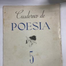 Libros de segunda mano: CUADERNOS DE POESIA 5. EDICIONES PATRIA. MADRID.MAYO DE 1941. RUBEN DARIO,ANTONIO MACHADO.