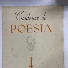 Libros de segunda mano: CUADERNOS DE POESIA 4. EDICIONES PATRIA. MADRID.ABRIL DE 1941. RUBEN DARIO,LUCA DE TENA,A. MACHADO