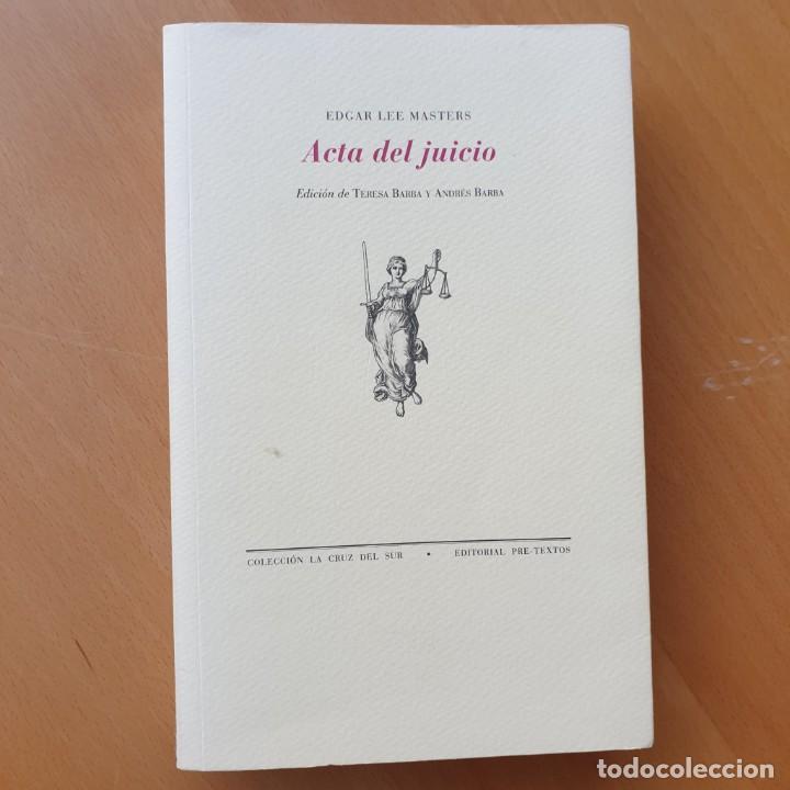 Libros de segunda mano: Edgar Lee Masters - Acta del juicio - Foto 1