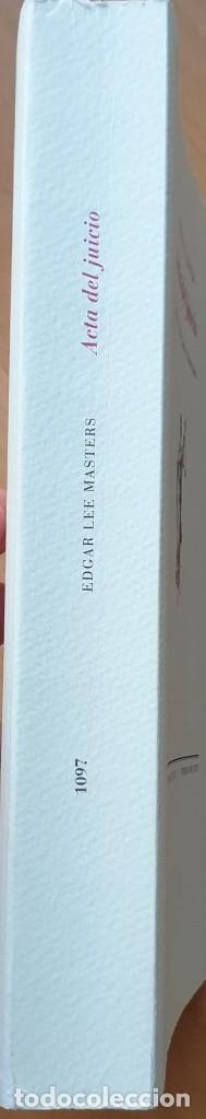 Libros de segunda mano: Edgar Lee Masters - Acta del juicio - Foto 2