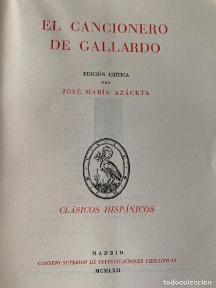 Libros de segunda mano: El cancionero de Gallardo (Bols, 10) - Foto 1