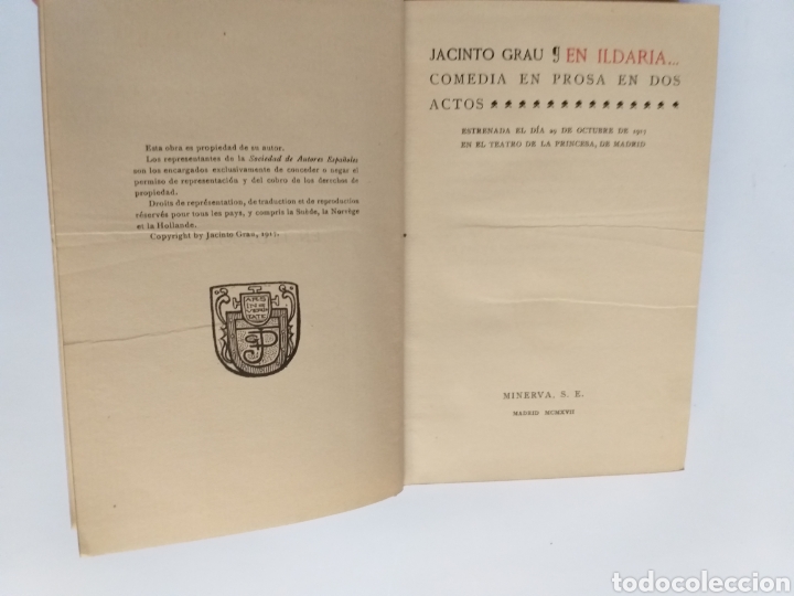 Libros de segunda mano: En Ildaria . Jacinto Grau . Comedia en prosa en dos actos - Foto 7