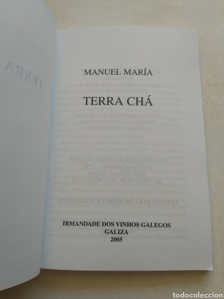 Libros de segunda mano: TERRA CH&Aacute;/MANUEL MAR&Iacute;A - Foto 2