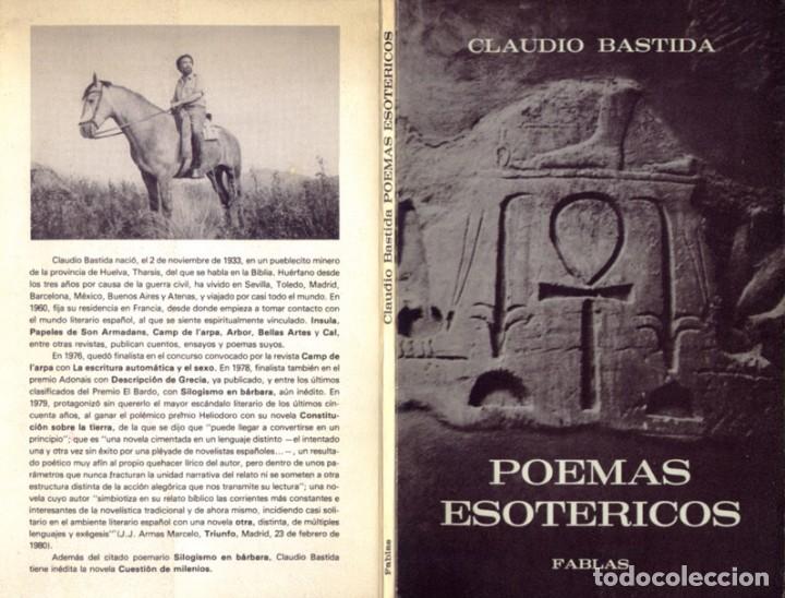 Libros de segunda mano: BASTIDA, Claudio. Poemas esot&eacute;ricos. 1981. - Foto 1