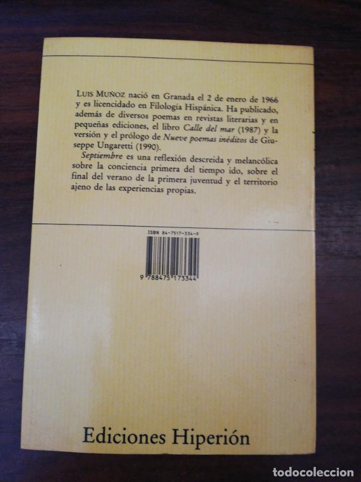 Libros de segunda mano: SEPTIEMBRE. - MU&Ntilde;OZ, Luis.1991 - Foto 3