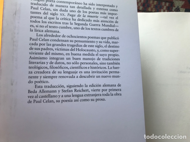Libros de segunda mano: Paul Celan. Obras completas. . Como nuevo - Foto 4