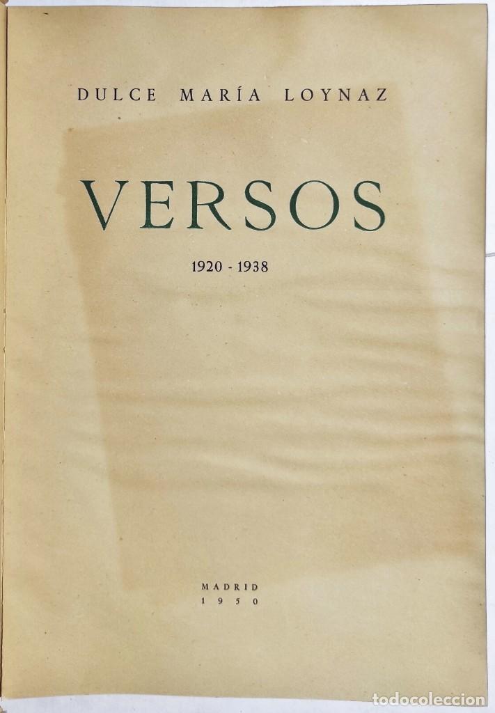 Libros de segunda mano: DULCE MAR&Iacute;A LOYNAZ. VERSOS. 1950. - Foto 2