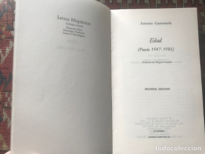 Libros de segunda mano: Edad. Antonio Gamoneda - Foto 2