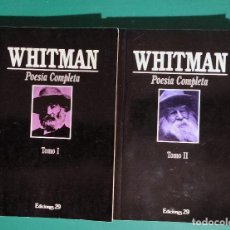 Libros de segunda mano: WALT WHITMAN - POESÍA COMPLETA. Lote 308112868