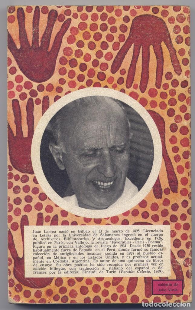 Libros de segunda mano: LARREA, Juan. Versi&oacute;n celeste. 1970. - Foto 2
