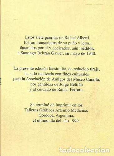 Libros de segunda mano: Siete Poemas Rafael Alberti - Foto 2