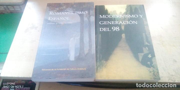 Libros de segunda mano: 2 libros de poesia romanticismo espa&ntilde;ol y modernismo y generacion del 98 antologias de textos liter.