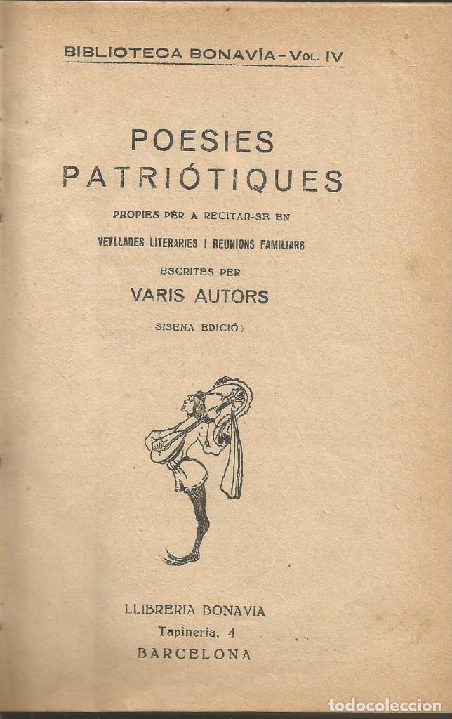 Libros de segunda mano: POESIES PATRI&Ograve;TIQUES propies per a recitar-se en VETLLADES LITERARIES I REUNIONS FAMILIARS escrites