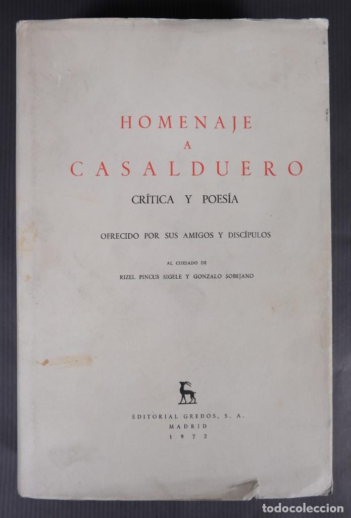 Libros de segunda mano: Homenaje a Casalduero, cr&iacute;tica y poes&iacute;a - Editorial Gredos SA Madrid 1972