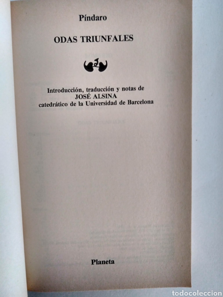 Libros de segunda mano: Odas triunfales / P&iacute;ndaro - Foto 3