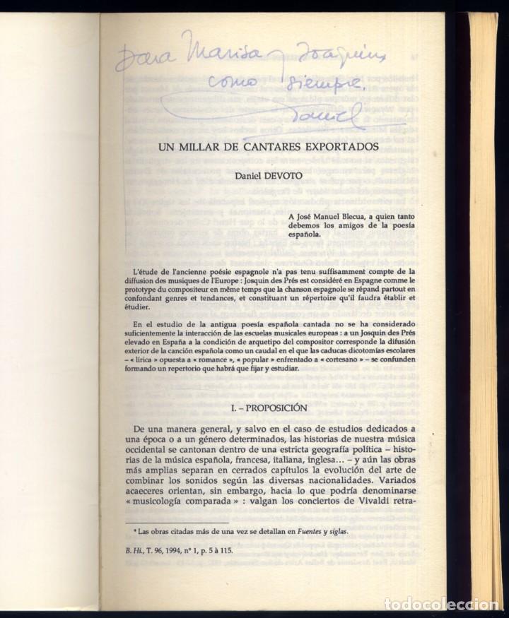 Libros de segunda mano: DEVOTO, Daniel. Un millar de cantares exportados. 1995. - Foto 2