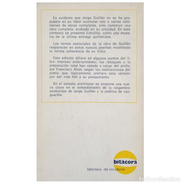 Libros de segunda mano: ESTUDIOS. Guill&eacute;n, Jorge - Foto 2