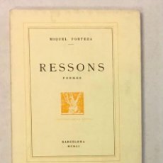 Libros de segunda mano: RESSONS. POEMES. - FORTEZA, MIQUEL.