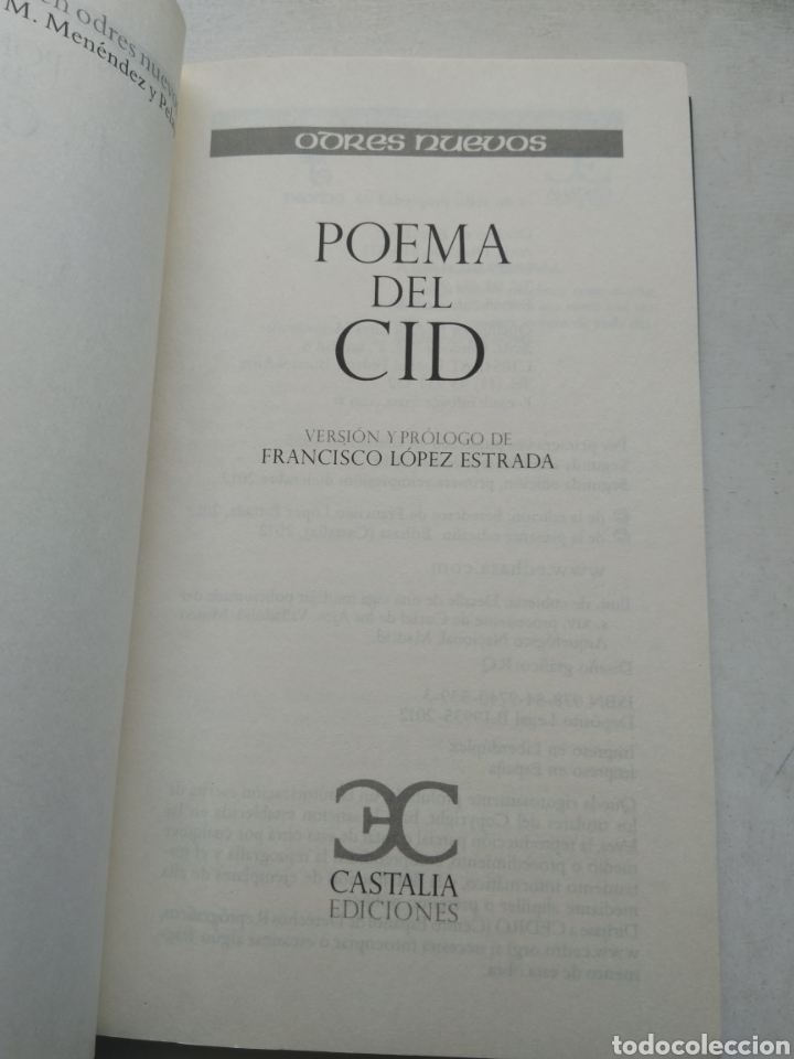 Libros de segunda mano: POEMA DEL CID - Foto 2