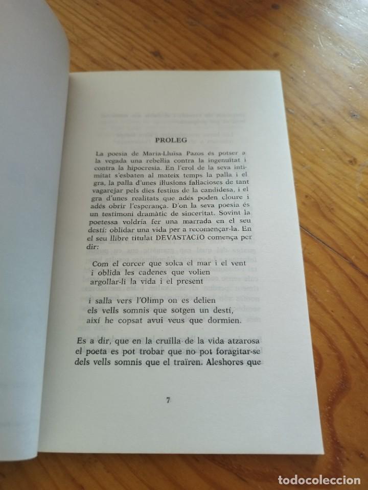 Libros de segunda mano: POEMES - DEVASTACIO Y GRESOL DE NIT - MARIA-LLUIS PAZOS I NOGUERA - Foto 5