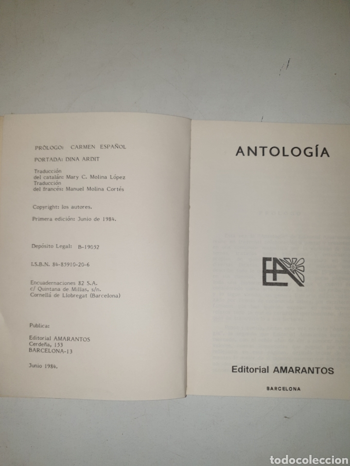 Libros de segunda mano: ANTOLOG&Iacute;A. ED. AMARANTOS - Foto 2