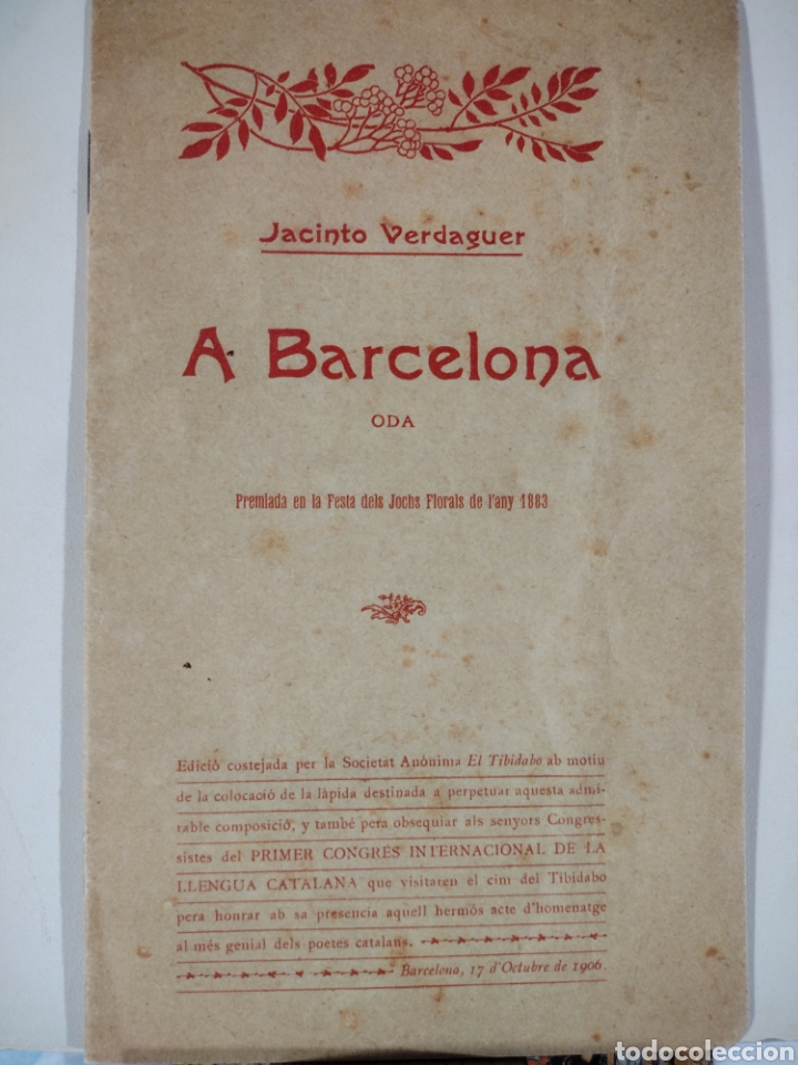 Libros de segunda mano: A Barcelona, Jacinto Verdaguer - Foto 1