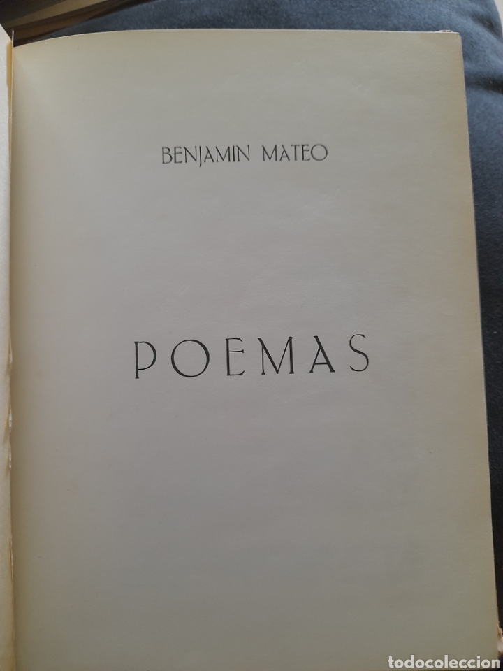 Libros de segunda mano: Poemas. Benjamin Mateo - Foto 2