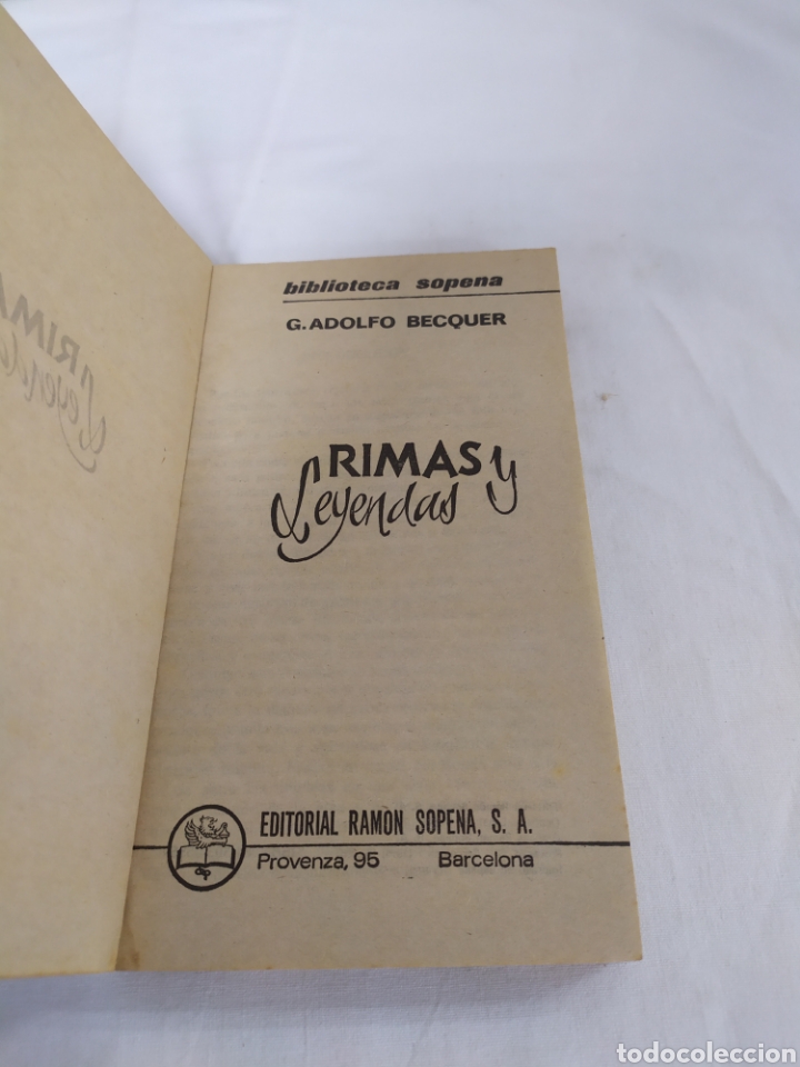 Libros de segunda mano: Rimas y Leyendas de B&eacute;cquer de Editorial Ram&oacute;n Sopena - Foto 3
