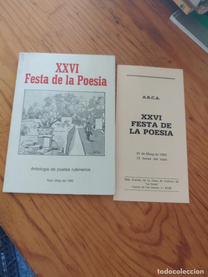 Livros em segunda m&atilde;o: XXVI Festa de la poesia. Antologia de poetes rubinenc. Rubi, 1992 + D&iacute;ptic programa.