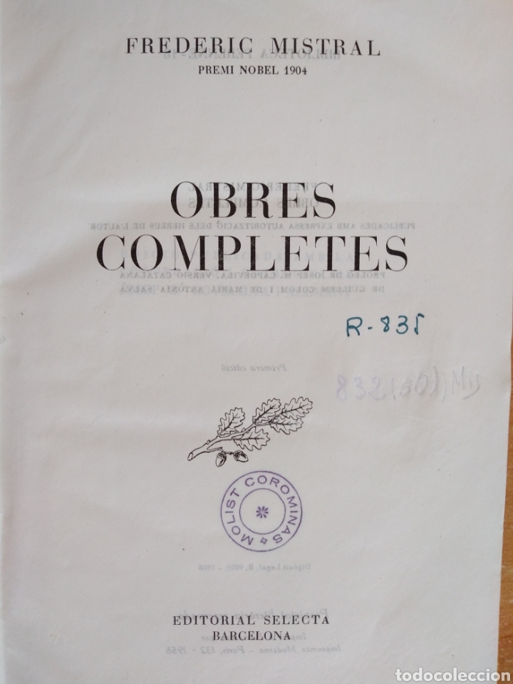 Libros de segunda mano: FREDERIC MISTRAL, OBRES COMPLETES, ED. SELECTA 1958, PRIMERA EDICI&Oacute;N - Foto 7