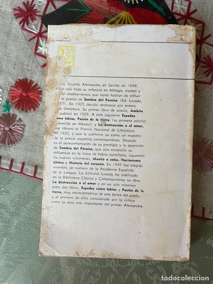 Libros de segunda mano: Espadas como labios (Vicente Aleixandre) - Foto 2