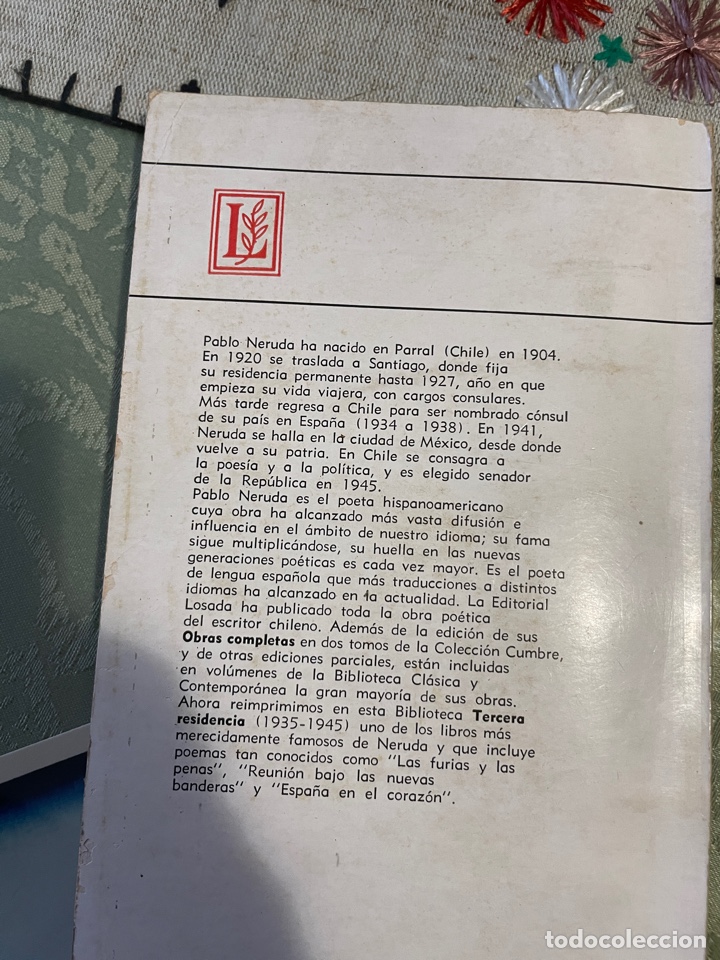 Libros de segunda mano: Tercera residencia (Pablo Neruda) - Foto 2