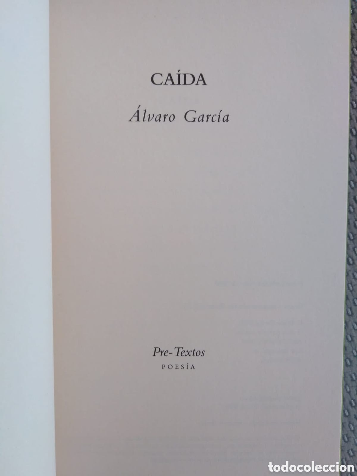 Libros de segunda mano: Ca&iacute;da / &Aacute;lvaro Garc&iacute;a - Foto 2
