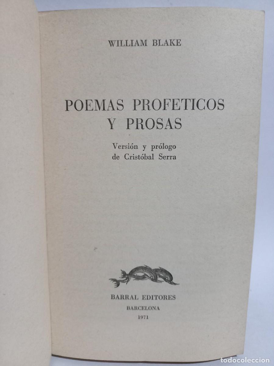 Libros de segunda mano: William Blake - Poemas Profeticos y Prosas - 1971 - Foto 3