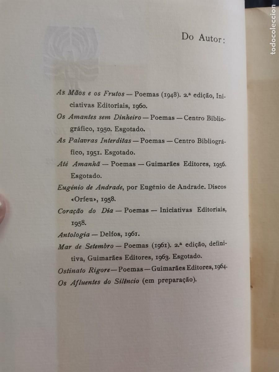 Libros de segunda mano: 1966 LIBRO EUGENIO DE ANDRADE POEMAS - Foto 2