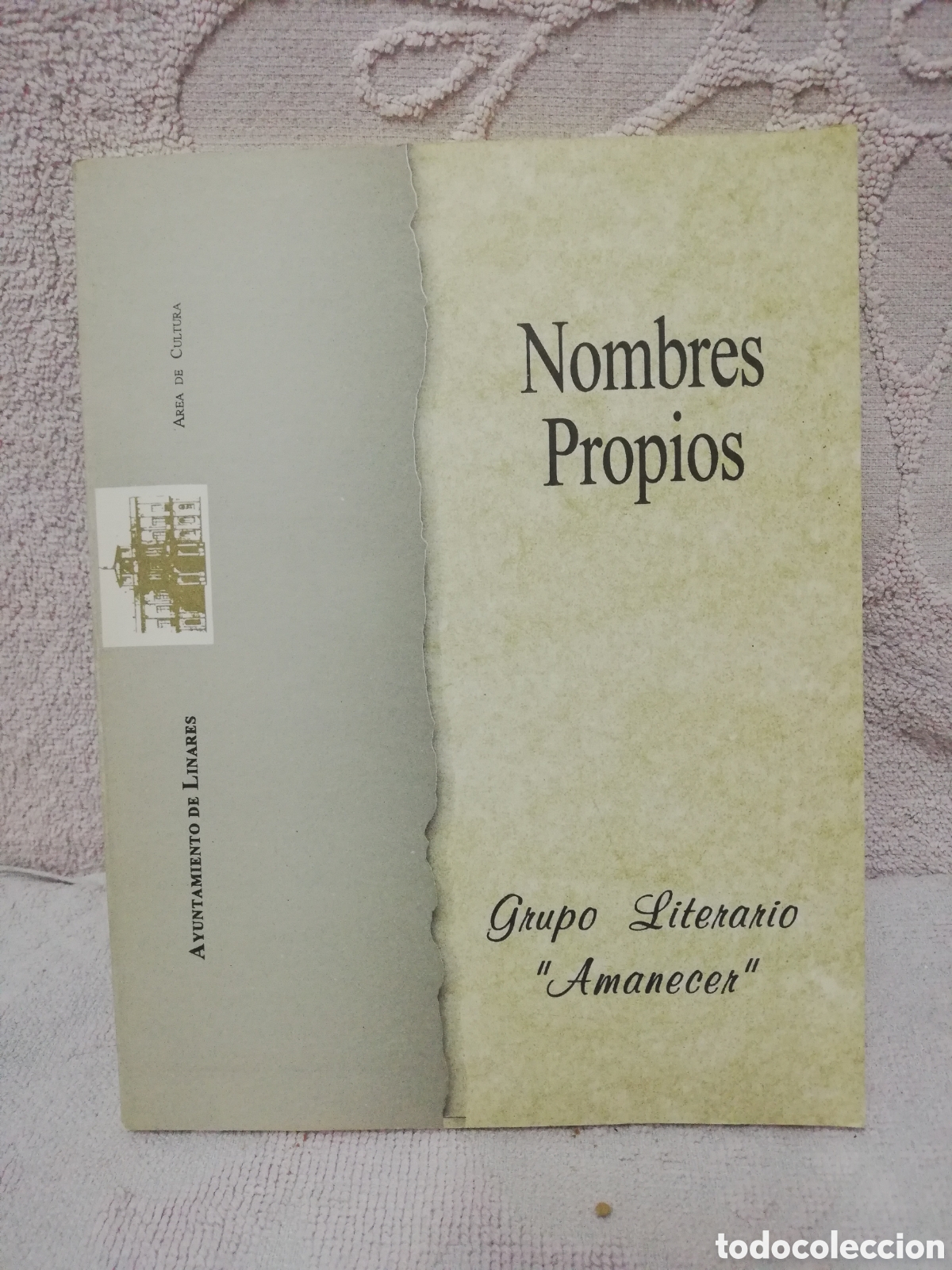Libros de segunda mano: Nombres Propios - grupo literario amanecer - Ayuntamiento de Linares - Libro de poes&iacute;a