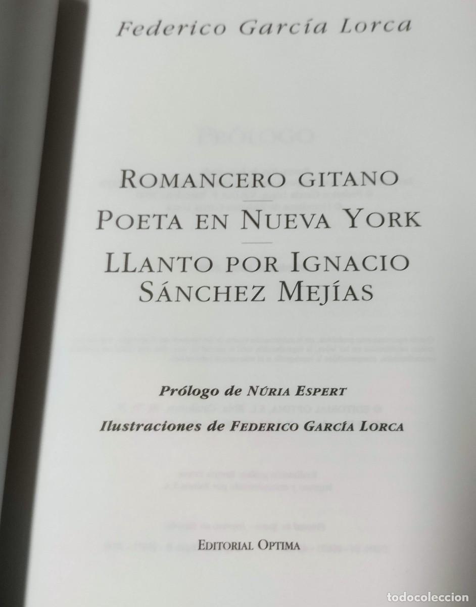 Libros de segunda mano: Federico Garc&iacute;a Lorca, Romancero gitano, &Oacute;ptima, Barcelona, 2000 - Foto 3