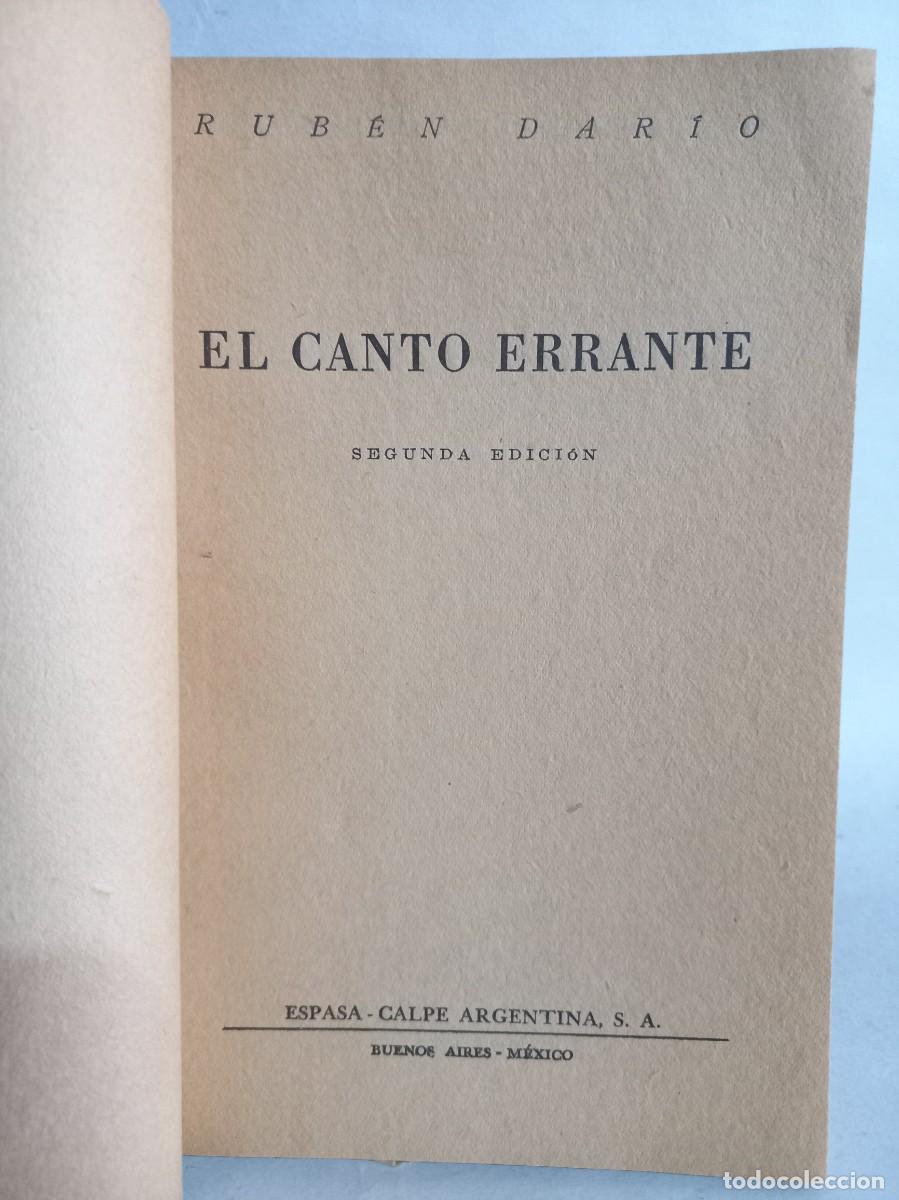 Libros de segunda mano: Rub&eacute;n Dar&iacute;o - El Canto Errante - 1948 - Foto 3