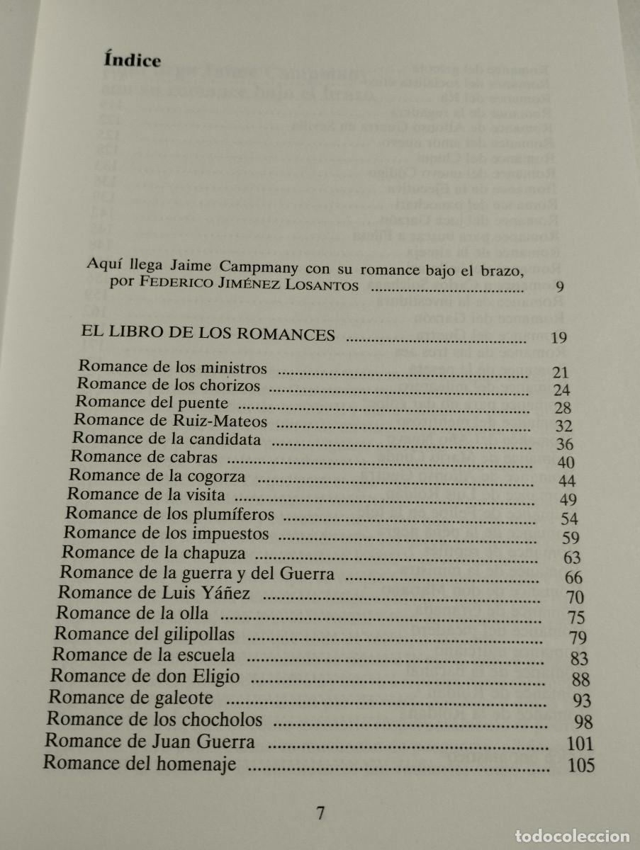 Libros de segunda mano: EL LIBRO DE LOS ROMANCES (JAIME CAMPMANY) - Foto 3