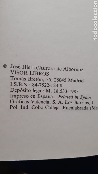 Libros de segunda mano: JOS&Eacute; HIERRO - ANTOLOG&Iacute;A (VISOR, 1996) - Foto 3