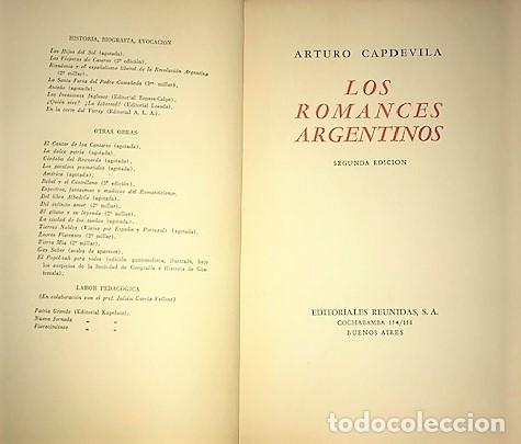 Libros de segunda mano: ARTURO CAPDEVILA ... LOS ROMANCES ARGENTINOS ... 1943 - Foto 2