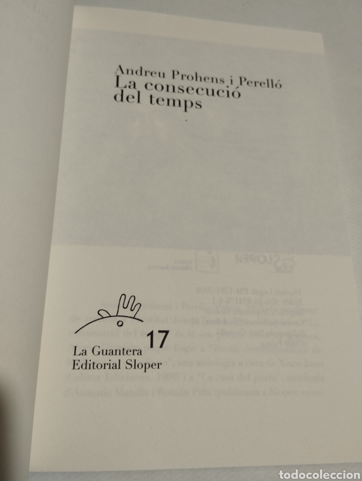 Libros de segunda mano: LA CONSECUCI&Oacute; DEL TEMPS (ANDREU PROHENS I PERELL&Oacute;) - Foto 2
